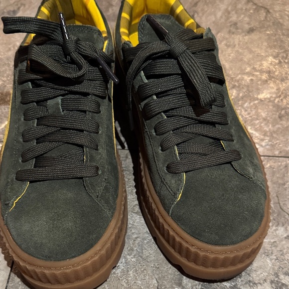 Women's Cleated Creeper Suede Platforms - Lemon, Carmine, Vanilla Ice - Picture 5 of 16